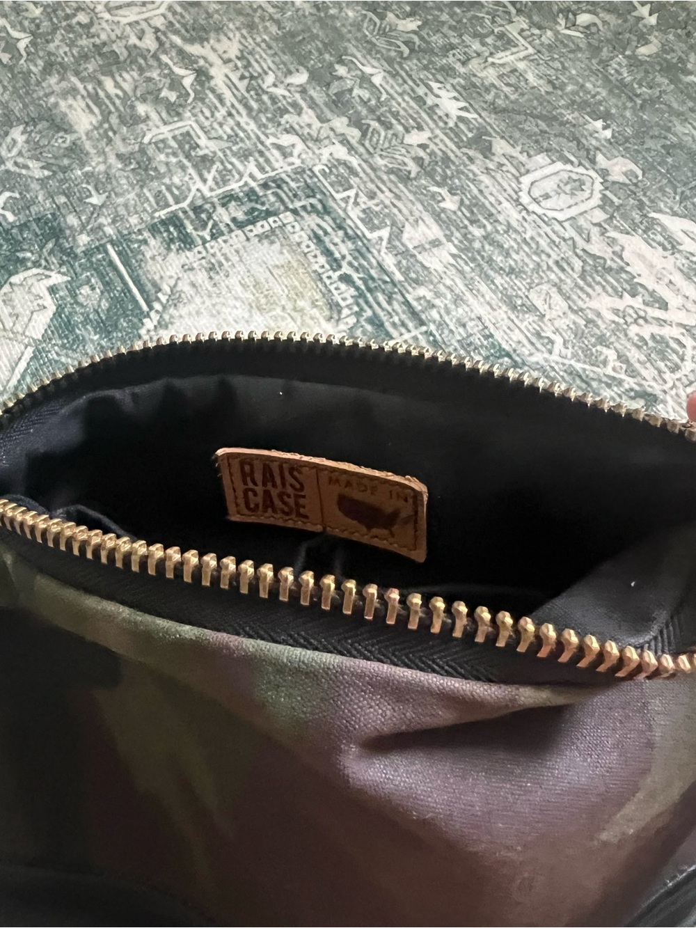 Rais Case Camo Crossbody Bag with Black Leather Trim - Picture 3 of 3